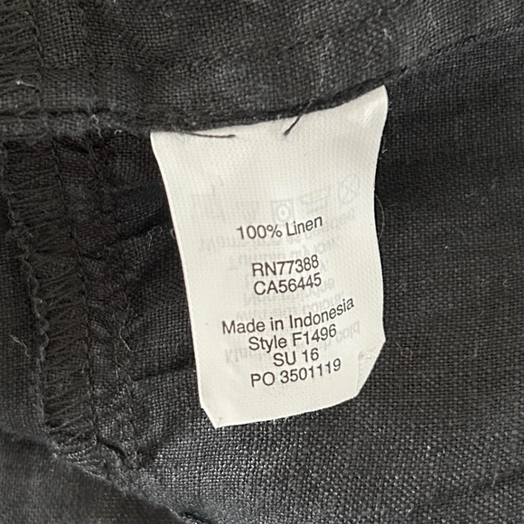 J. Crew Factory Black Linen Tank Top Peplum Spaghetti Straps Racerback Size 0 - Picture 12 of 13